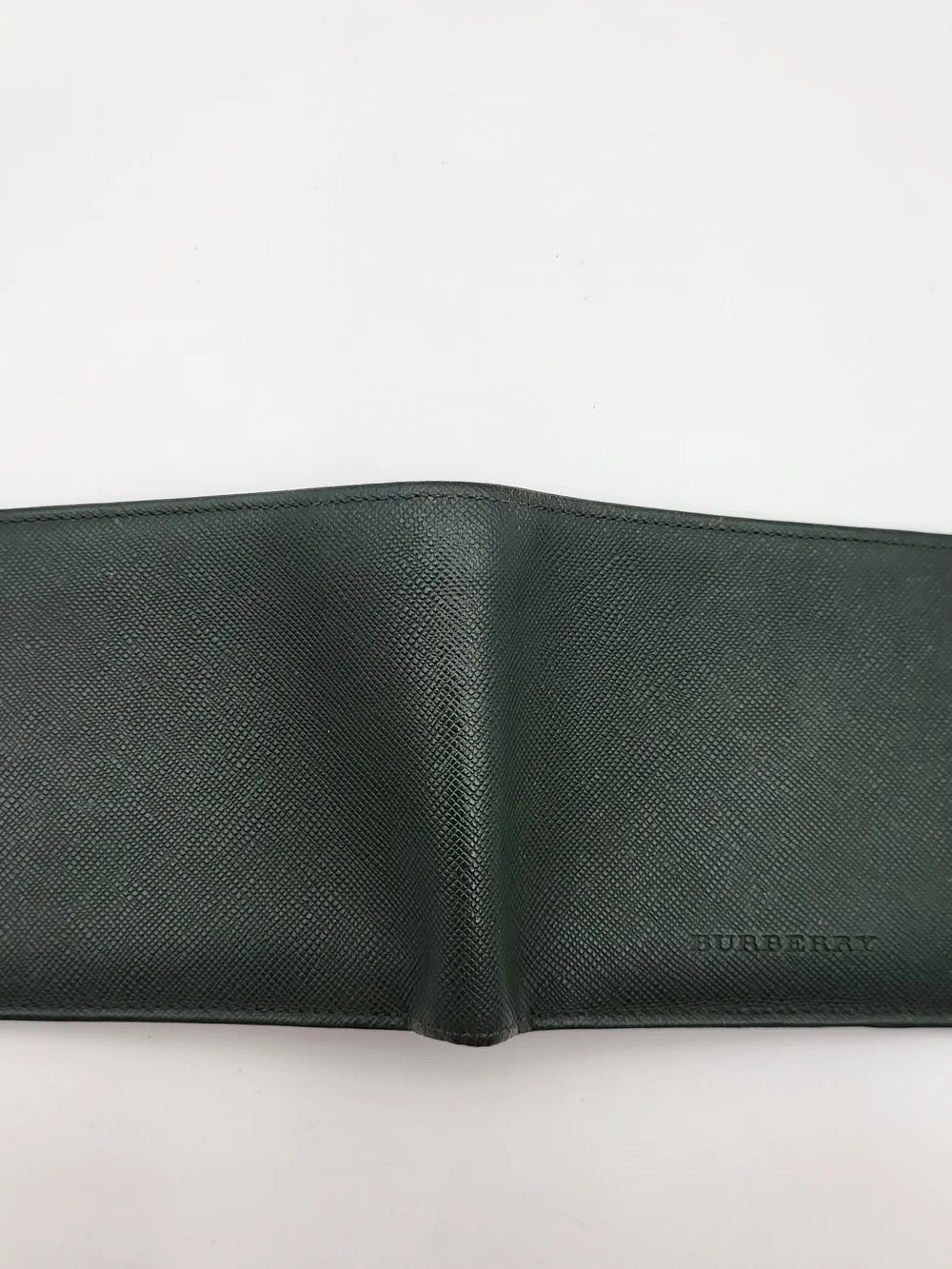 BURBERRY Bifold Wallet Nova Check Dark Green Taiga Leather...Authentic...